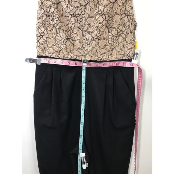 New Alice + Olivia Lace Bodice Jumpsuit Sleeveless Lace Overlay Wool 6 Holiday - Picture 14 of 16